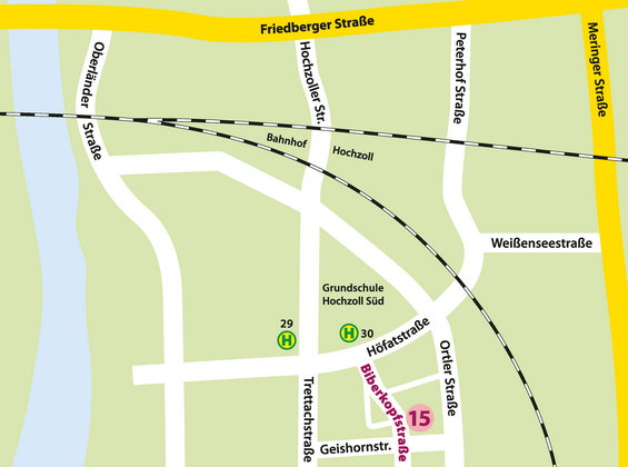 Anfahrt Biberkopfstraße 15