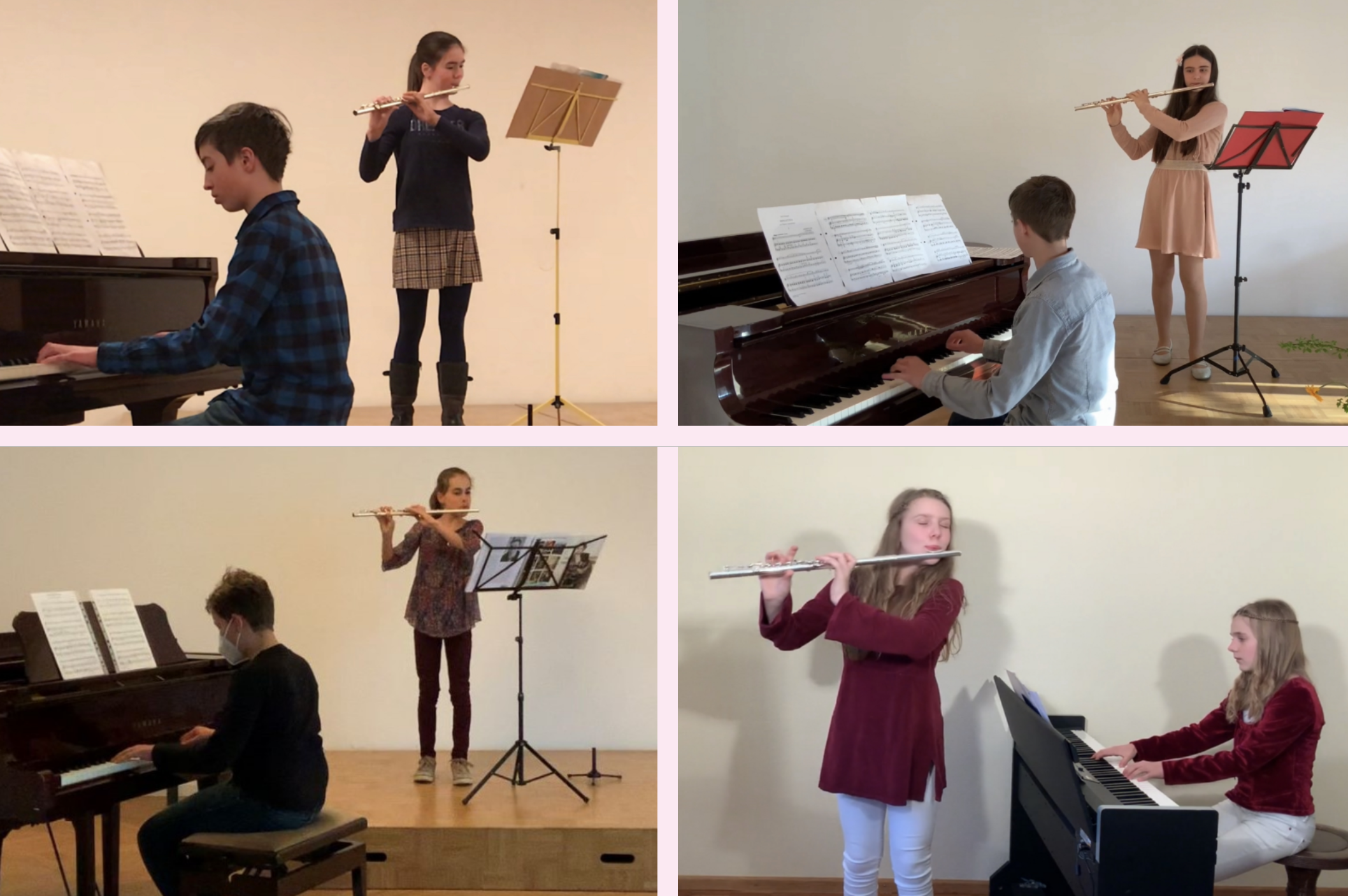 Jugend musiziert online 2021
Helene + Alex; Helena + Alex; Katharina + Max; Lena + Lina
