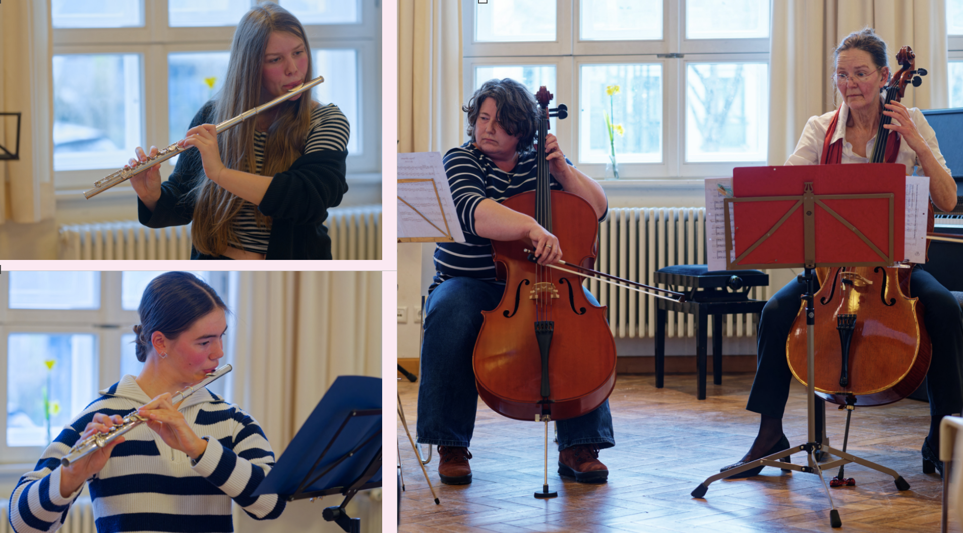 Lena und Helena (Flöten),
Celloduett mit Doris